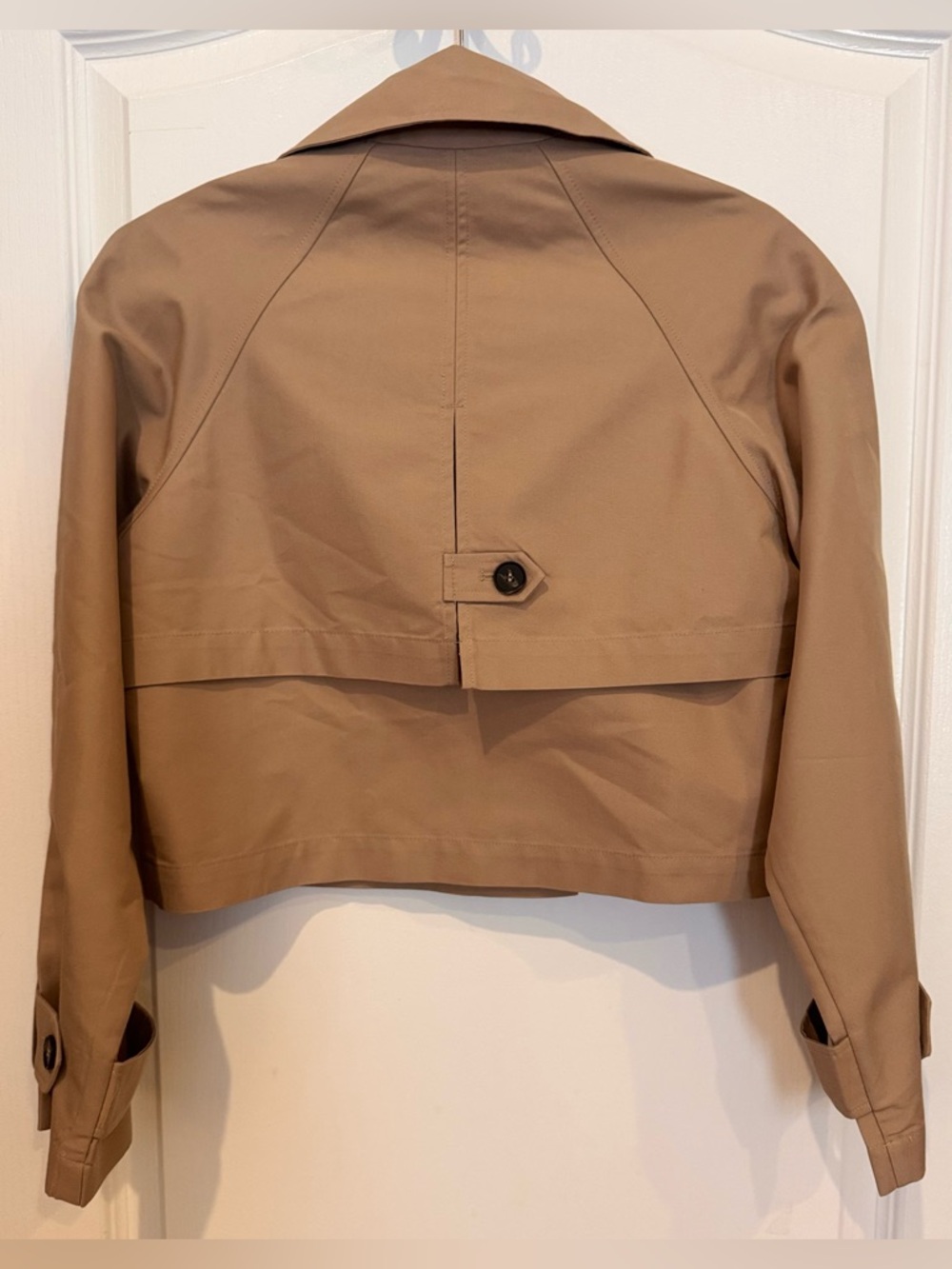 ZARA Crossover Cropped Trench Coat Jacket XS Taupe Brown NWOT - Picture 8 of 12